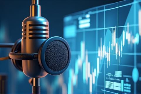 Image representing podcast recording or economic charts