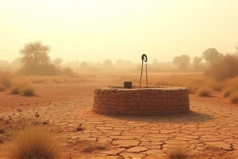 Image representing drought or water scarcity in a rural area